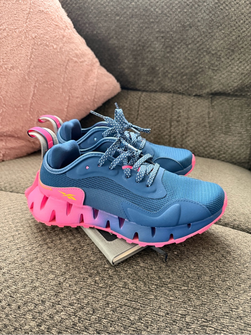 Blue and Pink Athletic Sneakers - Reebok